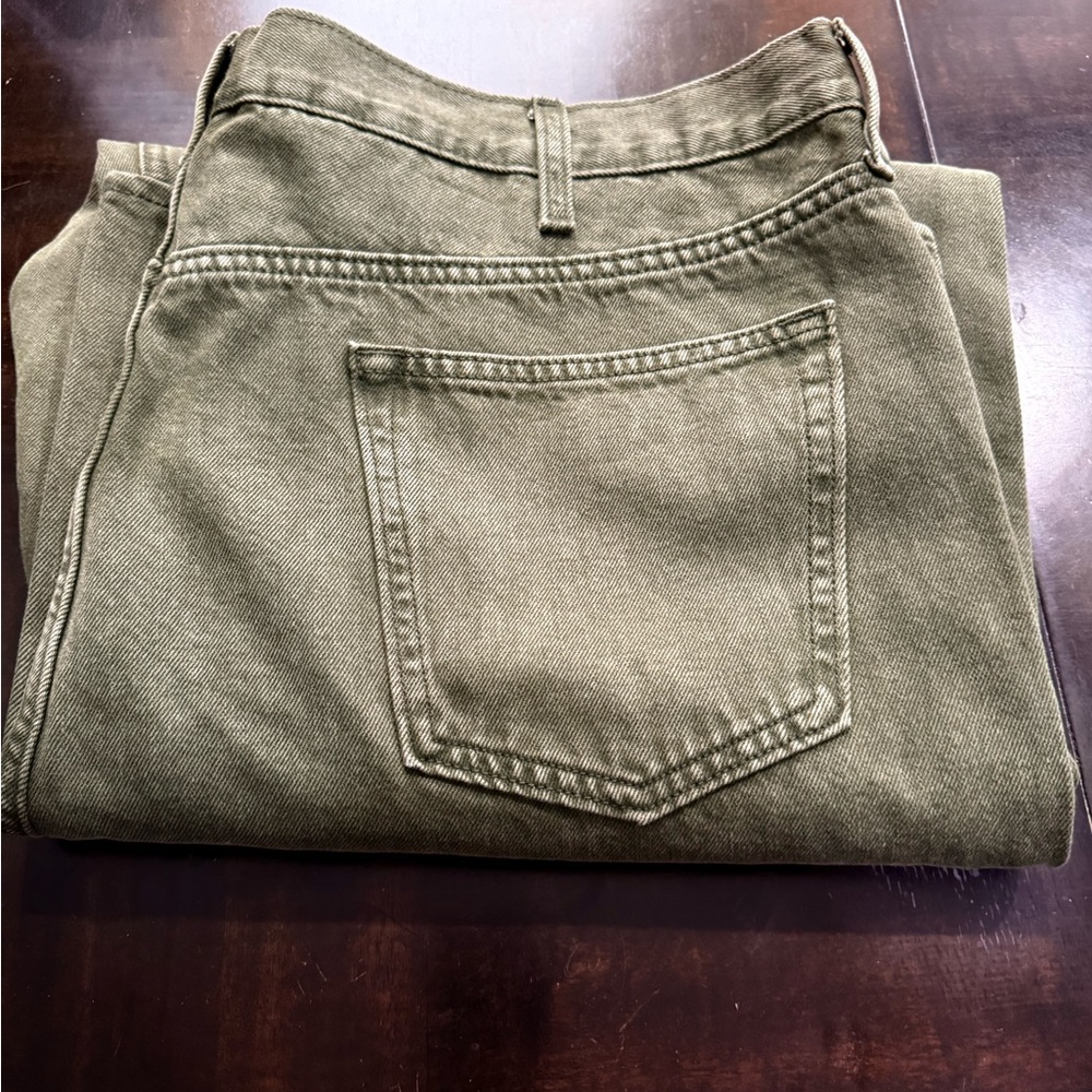 Men 90s Baggy Jeans Pants Size 44x30 Army Green